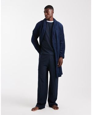 Brave Soul Fluffy Dressing Gown - Blue