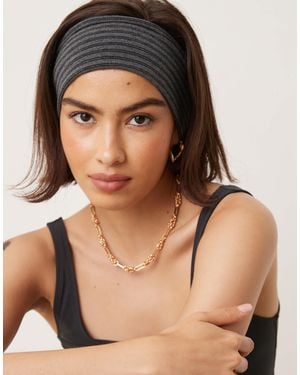 ASOS Striped Jersey Headband - Black