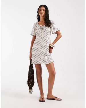 ONLY – kurzärmliges minikleid - Weiß