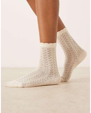 Becksöndergaard Calcetines Blancos Con Volante De Punto Pointelle De Becksöndergaard - Neutro
