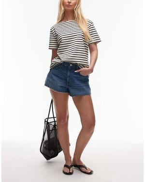 Topshop Hourglass – jeansshorts - Blau