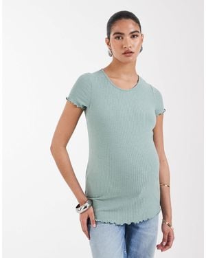 ONLY Lettuce Edge Short Sleeve Top - Blue