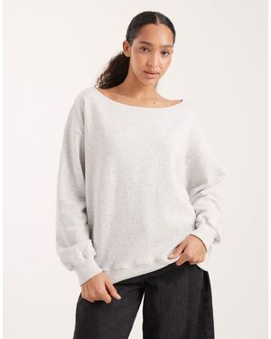 Hollister Sweat asymétrique à épaules dénudées - Blanc