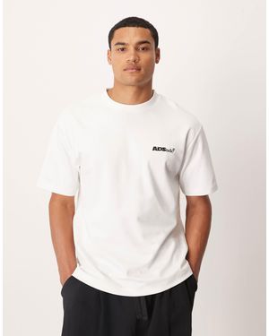 ASOS Breathemax Heavyweight Oversized T-Shirt With Text Graphic - White