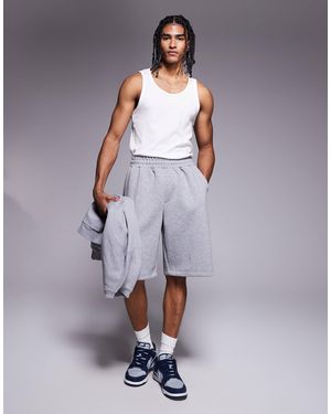 Bershka Oversized Jersey Short - Grey