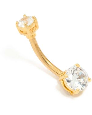 Lovisa – farbenes bauchnabelpiercing aus veretem titan mit kleinen und mittelgroßen zirkonia-steinen - Mettallic