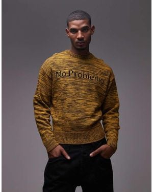 No Problemo Mosca Logo Cotton-wool Mix Knit Jumper - Brown