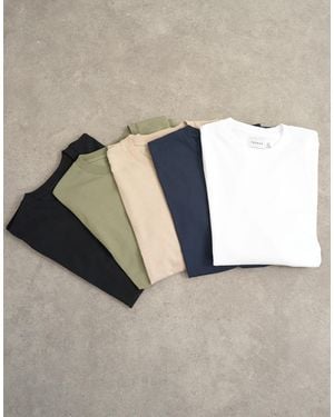 TOPMAN 5 Pack Classic Fit T-shirt - Multicolor