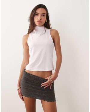 Mango Teen Ruffle Lace Mini Skirt - White