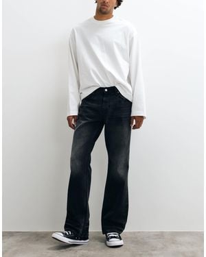Weekday Low Waist Straight Bootcut Jeans - White