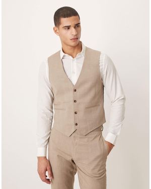 ASOS Skinny Suit Waistcoat - Natural