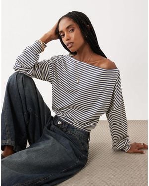 Cotton On Nova Off The Shoulder Long Sleeve Top - Gray