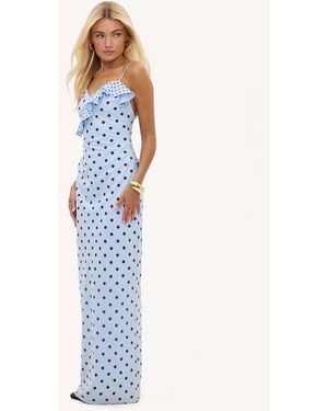 Loavies Perfect Rhythm Maxi Dress With Polka Dots - Blue