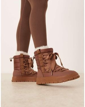 ASOS Arrow Nylon Lace-up Snow Boots - Blue