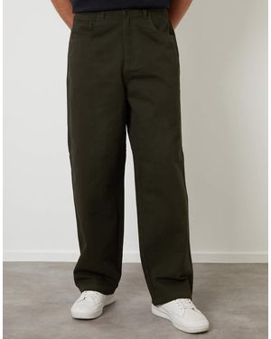 Threadbare Baggy Fit 5 Pocket Chino Trousers - Black
