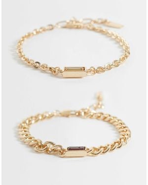 ASOS 2 Pack Stone Chain Bracelet - Multicolour