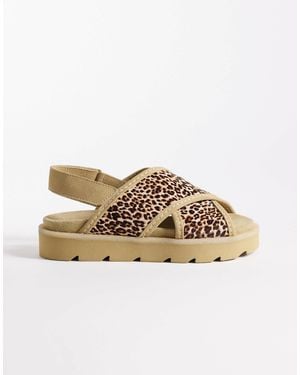 Clarks Meare Cross Sandals - Natural