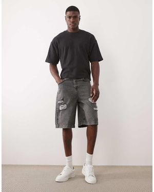 ASOS Mid Length Denim Jorts - Natural