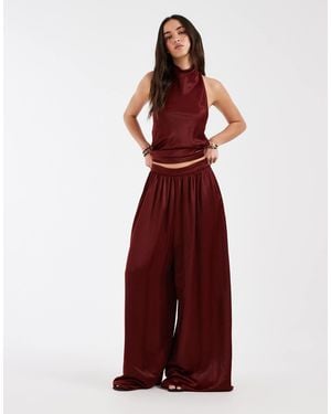 ASOS Tailored Soft Satin Clean Waistband Palazzo Pants