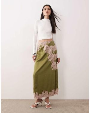 Never Fully Dressed Lace Midaxi Skirt - Natural