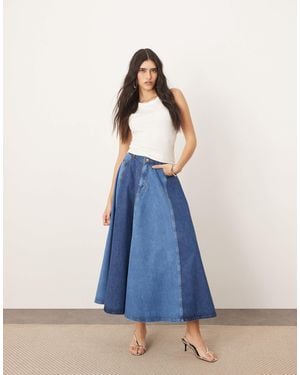 ARRANGE – maxi-jeansrock mit bahnendesign - Blau