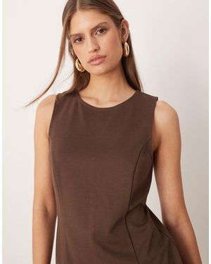 Mango Misuri Sleeveless Tailored Top Co-ord - Brown