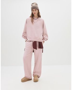 Pull&Bear Basic Fleece Sweatshirt - Pink