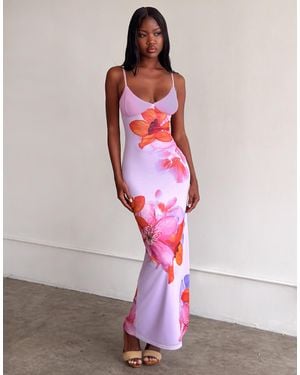 Tiger Mist Alaina Cami Slinky Mesh Maxi Dress - Pink