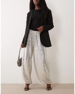 ASOS Sheer Sequin Balloon Trouser - Metallic