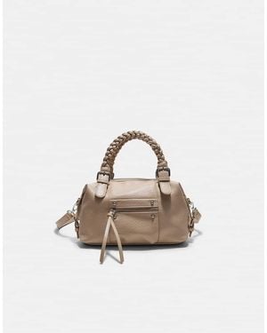 Stradivarius Braided Handle Bowling Bag - White