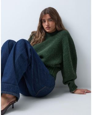 ASOS Extreme Sleeve Waisted Sweater - Blue