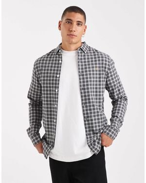 Farah Millers Long Sleeve Check Shirt - Gray