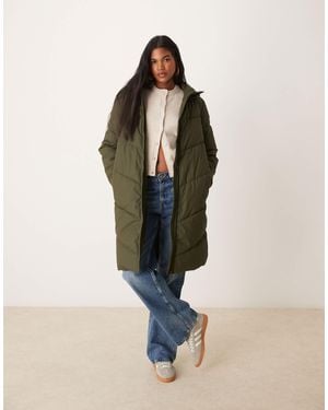 Jdy Longline Water Repellent Padded Coat - Natural