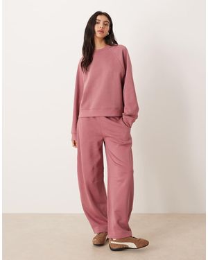 ASOS Barrel Leg Brushback Jogger - Pink