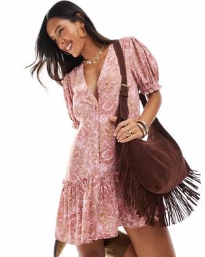 Miss Selfridge Printed Spun Smock Dress - Red