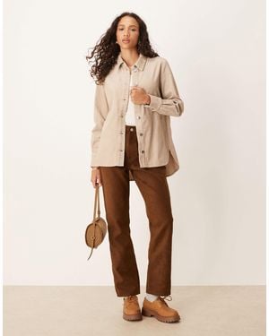 Jdy Relaxed Fit Cord Shacket - Natural