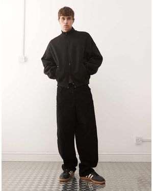 Collusion Boxy Sweater Met Rits En Opstaande Boord - Zwart