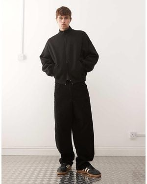 Collusion Boxy Sweater Met Rits En Opstaande Boord - Zwart