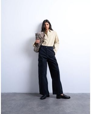 TOPSHOP Mid Rise Cargo Pants - Blue