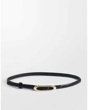 Gina Tricot Ceinture fine à boucle ovale - Gris