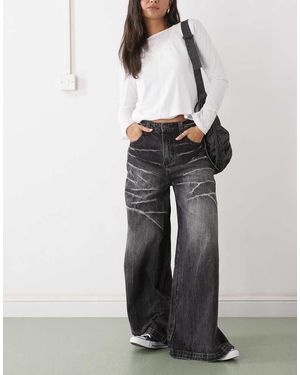 Minga London Lightning Wash Baggy Jeans - Grey