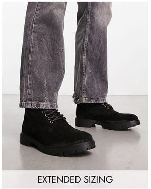 Red Tape Wide fit – wanderstiefel aus schwarzem leder, weite passform