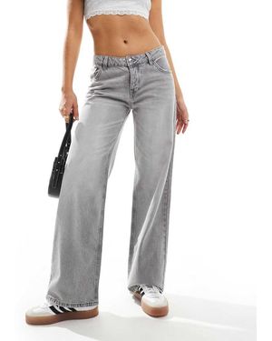 Pimkie Vaqueros Lavado De Pernera Ancha Y Talle Bajo De - Gris