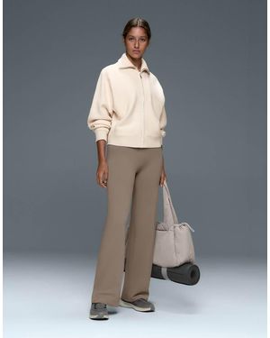 Oysho High-rise Comfortlux Straight-leg Trousers - Brown