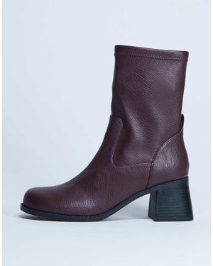 TOPSHOP Niamh Block Heel Ankle Boot - Purple