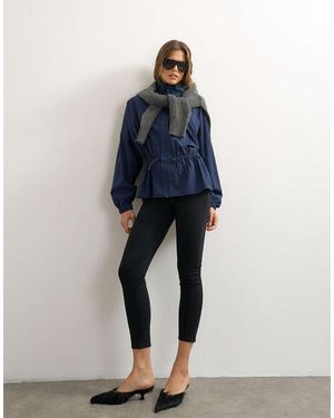 TOPSHOP Leggings De Tejido Ponte Cortos Con Bajo Abierto En - Azul