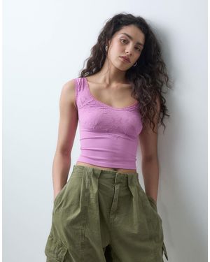 Free People Pretty Please Crop Top - Purple