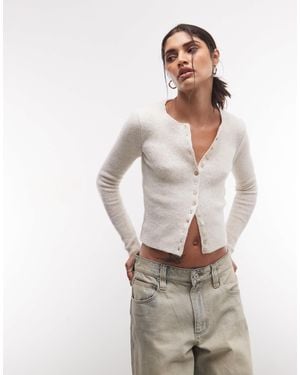 Monki Gilet en maille compact écru - Blanc