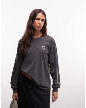 Carhartt Nelson Long Sleeve T-Shirt - Grey
