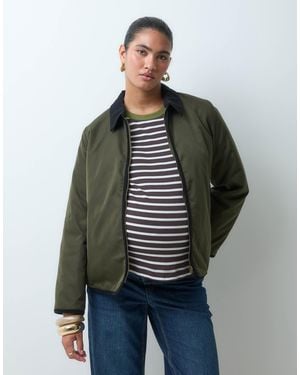 Mama.licious Mamalicious Maternity 3-in-1 Barn Jacket With Cord Collar - Gray